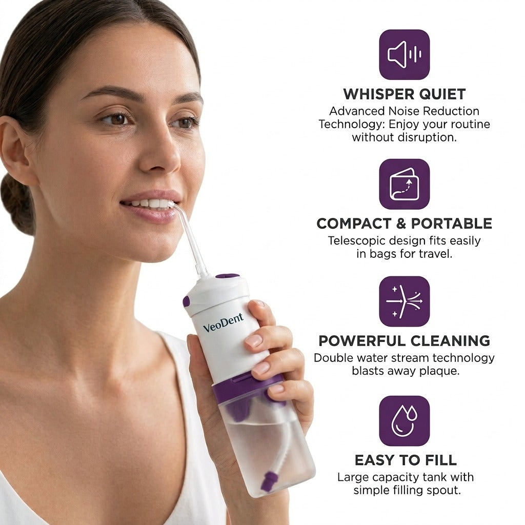 VeoDent-Electric Water Flosser Portable Household Water Flosser Teeth Cleaner Oral Irrigator Dental Flosser